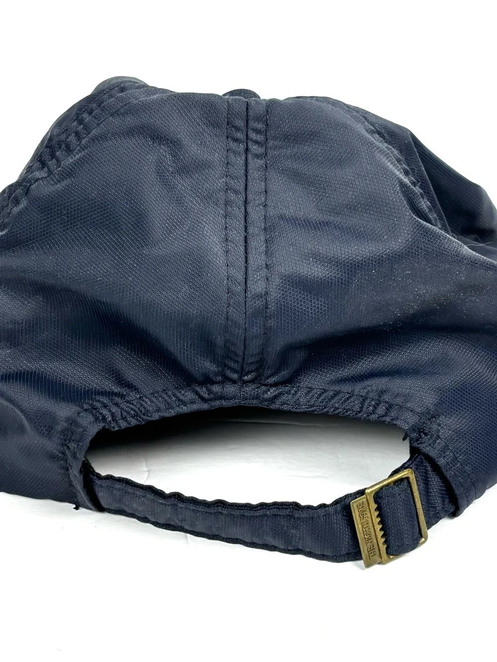 The North Face Strapback Hat Cap Folding Brim Packable Blue Logo Adjustable